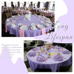 Showgeous 90 Inch Lavender Round Tablecloths, Polyester Table Covers - Image 3