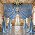 30x10ft Dusty Blue Backdrop Curtain Panels for Parties - Wrinkle Free Polyester Photo Curtain Backdrop Wedding Back Drop Fabric Drapes for Party Decorations Background for Photography by WishCare