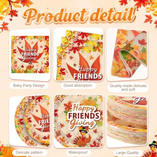 Funnymoom Thanksgiving Party Supplies for 50 Guests Fall Autumn Plates - Image 2