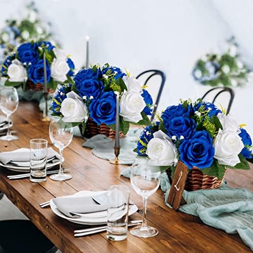 Sziqiqi Fake Flowers for Wedding Centerpiece, Kissing Ball, Navy Blue, 6Pcs - Image 3