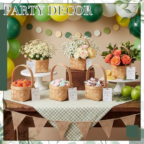 LemonRoad 20 Sets She's Fresh Off The Market Mini Wooden Woven Basket with Card Wood Mini Flower Fruit Picnic Chip Basket for Wedding Bridal Shower Birthday Baby Shower Favor Gift (Large) - Image 6