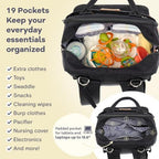 RUVALINO Baby Diaper Bag Backpack with Changing Pad, Waterproof, XL Black - Image 6