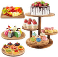 Esmorah Rustic Wooden Dessert Table Display Set of 4, Round Cupcake Stand by Esmorah