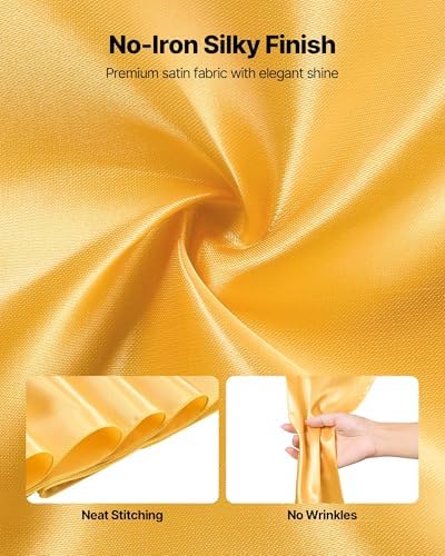 VEVOR Satin Chair Sashes Bows, Chair Ribbon Ties Back Sash, 7 x 108 inch, Wedding Reception Decoration, for Wedding Ceremony Baby Shower Party Events Banquet Cover Decoration (Gold, 100pcs) - Image 3