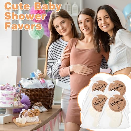 50 Sets Baby Shower Soap Party Favors, White Footprint, Oh Baby - Image 5