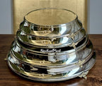 NauticalMart Aluminum & Brass Cake Stand Set, Elegant Round Dessert Display Pedestal, Polished Metallic Wedding Cake Stands for Party Table Centerpiece Decor (22 Inches) - Image 4