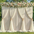 Champagne Tulle Backdrop Curtain for Parties Wedding,10ft x 10ft Wrinkle Free Curtain Backdrop,2 Layer Drapes for Backdrop,Polyester Back Drop for Bridal Shower Birthday Baby Shower Photography by Shillance