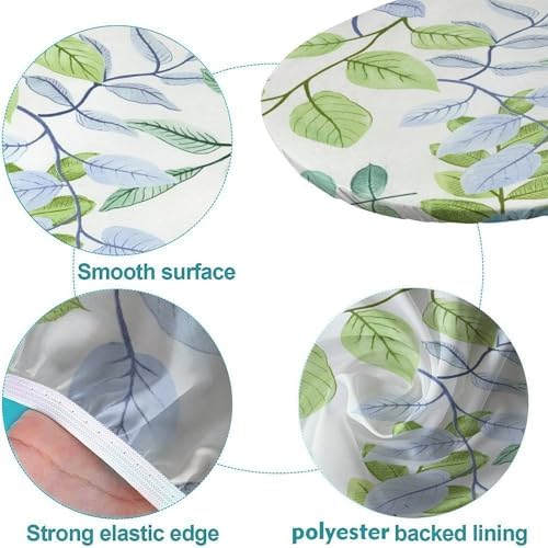 Watercolor Foliage Print Oval Tablecloths Stain and Wrinkle Resistant Washable for Kitchen and Dining Room Fits for 48" x 68" Oval Table - Image 5