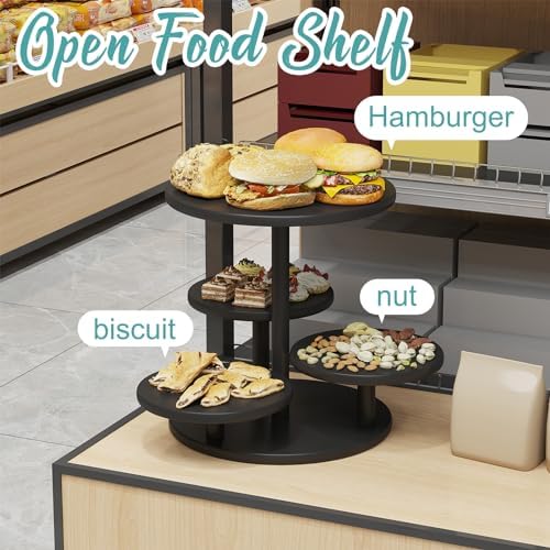 Cupcake Stand, 4 Tier Round Bamboo Wood Black Cupcake Tower Stand for 50 Cupcakes, Tiered Serving Trays, Wood Cake and Cupcake Stand (Black_Bamboo) - Image 5