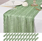 24 Pack Sage Green Table Runner 10Ft Cheesecloth Table Runner Rustic Gauze Table Runners Romantic Long Sage Sheer Fabric Cheese Cloth Table Runners for Wedding Party Bridal Baby Shower by Lumaycens