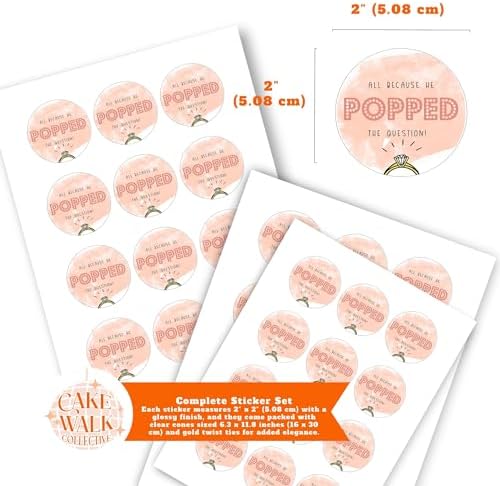 Set of 24 Popcorn Stickers | Popcorn Stickers | Personalized Wedding, Bridal Shower, Baby Shower or Party Favor Labels| Custom Labels | Popcorn Stickers - Image 2