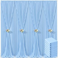 8 Panels Baby Blue Backdrop Curtain for Baby Shower Parties Light Blue Wrinkle Free 40ft x 10ft Backdrop Drapes for Birthday Photo Gender Reveal Photography Polyester Fabric Background Decoration by Suppromo