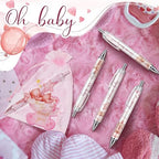 Chuangdi 50 Sets Baby Shower Favors Gifts for Guests Includes 50 Pcs Ballpoint Pens, Thank You Cards and Organza Bags(Pink Bear) - Image 5