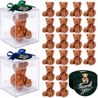 MTLEE 24 Set Tartan Plaid Teddy Bear Candle Favors for Guest We Can Bearly Wait Teddy Bear Baby Shower Favors with Boxes Tartan Plaid Cards Handmade Candles Bulk for Boys Girls Gender Reveal Party by MTLEE