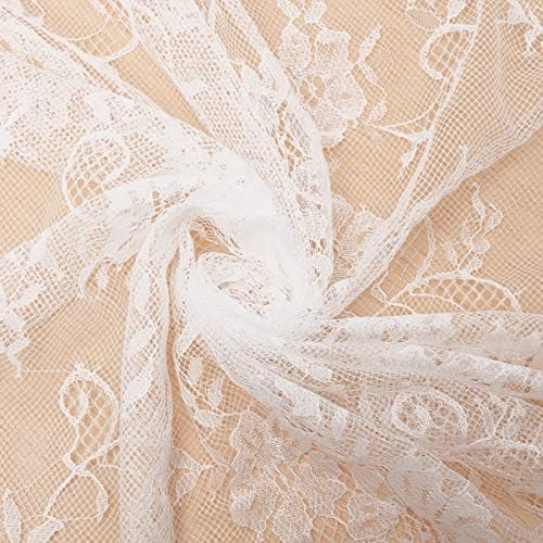 LuoluoHouse White Lace Tablecloth 6pcs Table Fabric 60x120 Inch for Rustic - Image 6