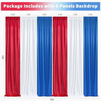 USA Backdrop Curtain 15ftx10ft - Red White Blue Wrinkle Free Satin Drapes - Image 5