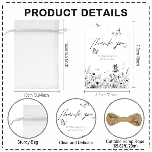 Sliner 50 Sets Baby Shower Wildflower Shot Glass Gift Bulk for Guests - Image 4