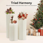 3Pcs Cylinder Stands for Party Foldable Cardboard Centerpiece Display Round Stands Centerpiece Cake Pedestal Stand 55-66LBS for Wedding Party Birthday Decor 60/80/100cm High (3Pcs-1) - Image 2