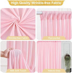 24x10FT Baby Pink Backdrop Curtains for Wedding Parties, Wrinkle Free Polyester Photography Backdrop Drapes for Wedding Baby Shower Birthday Parties Stage Background Stand Decorations 4x10ft,6 Panels - Image 4
