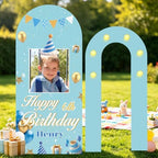 6FT 6.6FT Custom Foam Arch Backdrop Board with Stand, Personalized Foam Arch Backdrop Board with Name Photo, Birthday Party Ceremony Indoor Outdoor Use Decor for Him Men by YZPPDHFCCustomGift