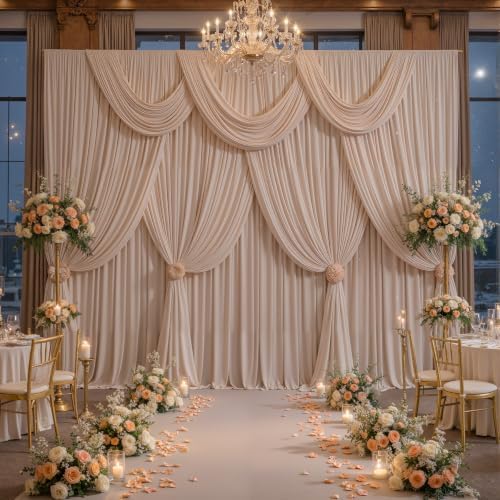 20x10FT Backdrop Curtains with Rod Pockets - Wrinkle Free Photo Stage Backdrop 4 Panels Curtains Drapes for Photography Wedding Party Baby Shower Decorations (Nude Blush) - Image 4