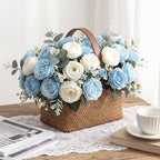 Geosar 24 Bundles Artificial Peonies Flowers,Blue,White - Image 2