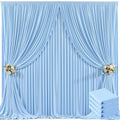 4 Panels Baby Blue Backdrop Curtain for Baby Shower Parties Light Blue Wrinkle Free 20ft x 10ft Backdrop Drapes for Birthday Photo Gender Reveal Photography Polyester Fabric Background Decoration by Suppromo