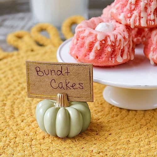 Kate Aspen 12pcs Fall Decor Green Pumpkin Place Card Holder, Place Settings, Perfect for Thanksgiving Table Decor, Fall Themed Weddings, Bridal Brunches (Place Cards Included) - Image 3
