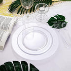 WDF 25 Guest Clear Plastic Plates with Disposable Plastic Silverware - Plastic Plates and Cups for Party include 25 Dinner Clear Plates, 25Salad Plates, 25Forks, 25Knives, 25 Spoons, 25Cups - Image 3