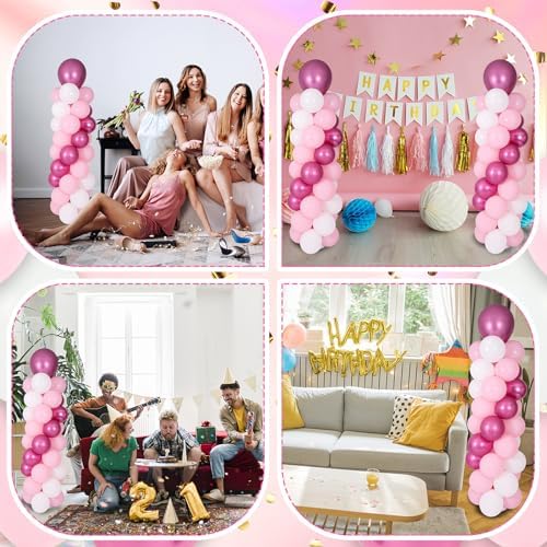 Balloon Column Stand with 101 Balloons, Balloon Column Kit Set of 2, Metal Balloon Tower Stand with Base for Floor, Height Adjustable from 1.57 to 7 Ft, For Party Decorations - Image 6