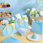 Jetec 45 Pcs Mini Thank You Gift Bag with Handle, Sky Blue/gold - Image 2