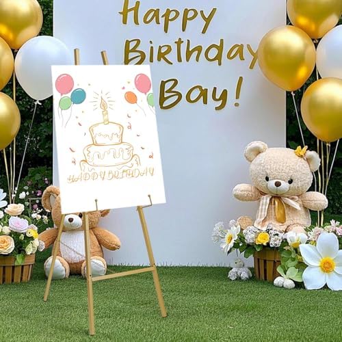 Heavy Duty Large Easel Stand for Mirror Display Wedding Sign(Gold 47'') - Image 4