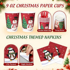 Honeydak 210 Pcs Christmas Plates and Napkins Party Supplies - Image 4