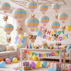Meooeck 10 Pcs Hanging Hot Air Balloon Decorations Paper Lanterns 12 Inch Reusable Hot Air Balloon Decor Paper Lanterns Set for DIY Craft Wedding Birthday Christmas Home Living Room (Colorful) - Image 5