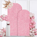 MODFUNS Glitter Arch Covers 7.2&6ft Pink Gold Wedding Arch Cover Set of 2 Spandex Arch Covers Stretchy Backdrop Sequin Arch Stand Cover Round Top Balloon Arch Covers for Wedding Party Event Decor by MODFUNS