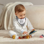 iAOVUEBY Baby Shower Gifts, Baby Boy Gifts, Christmas Baby Gift Set for Newborn Essentials Baby Blanket Elephant Lovey Wooden Rattle, Infant Bibs Socks & Greeting Card, Gender Reveal Gift Basket - Image 5