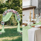 12 Pack Sage Green Table Runner 10ft Romantic Chiffon Table Runner for Wedding Baby Shower and Birthday Party Cake Table Decorations(120 x 12 in) - Image 5