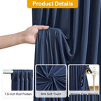50FT x 15FT Wrinkle-Free Navy Blue Backdrop Curtains for Wedding, 10 Panels Navy Blue Fabric Photo Background Drapes for Wedding Reception, Birthday, Bridal & Baby Shower Decorations Photography - Image 4