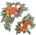Faux Flower Swag Set of 2 for Wedding Welcome Signs Floral Swag Reception Ceremony Decor Orange by Piklado