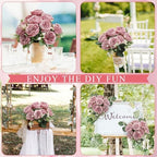 12 Bundles Dusty Pink Artificial Peonies Silk Flowers Bulk - Image 5