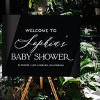 Andaz Press 16"x20" Black Acrylic Personalized Baby Shower Welcome Sign, Gender Neutral Large Custom Sign for Easel Stand, Baby Shower Decorations - Image 3