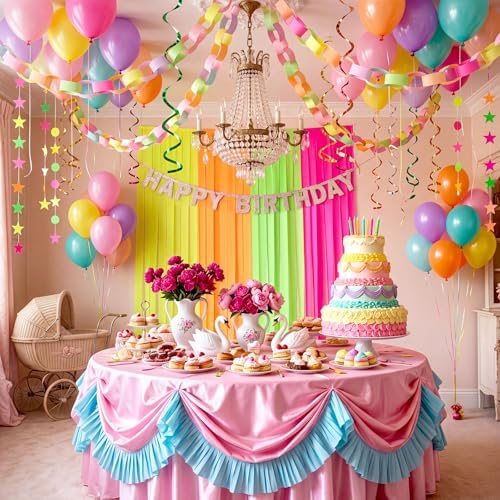 Taobary Neon Party Decorations 600 Sheet Paper Chain for Birthday - Image 4