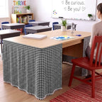 Tudomro Teacher Desk Skirt Table, Tassel, 9ft, Black and White Gingham - Image 6