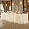 Champagne Tablecloth for 8 Foot Rectangle Tables with Tulle Table Skirt by PartyTalk