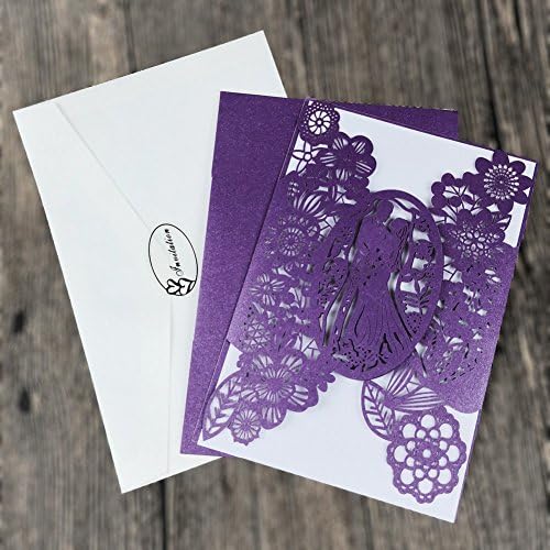FOMTOR 40-Pack Blue Laser Cut Wedding Invitation Cards Set w/Envelopes & Inserts & Seals – for Wedding, Bridal Shower, Baby Shower, Graduation, Birthday Party, Engagement, Anniversary - Image 5