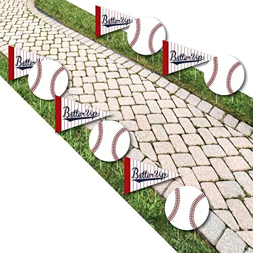 Big Dot of Happiness Batter Up - Baseball Lawn Decorations - Outdoor Baby Shower or Birthday Party Yard Decorations - 10 Piece by BigDotofHappiness