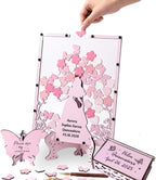 Quinceañera Guest Book Alternative, Wooden Drop Box Frame, Butterfly Chips by Handmade