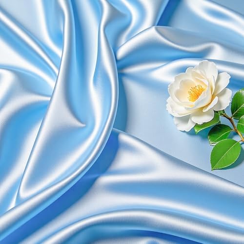 Wish Care Blue Satin Table Clothes for 4 Foot Rectangle Tables - 4FT Wrinkle Resistant Glitter Rectangle Tablecloths, Party Table Covers for Wedding Banquet, Baby Shower, Birthday, Holiday Dinner - Image 5
