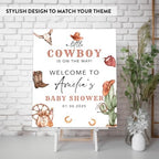 Andaz Press Western Cowboy Baby Shower Decorations, Personalized Little Cowboy Baby Shower Sign, Custom Western Baby Shower Sign In Guest Book Alternative, 16x20-Inch Canvas Welcome Baby Shower Sign - Image 3
