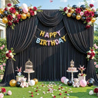10x10 Black Backdrop Curtain for Parties Wrinkle Free Black Photo Curtains Backdrop Drapes Fabric Decoration for Birthday Party Wedding 5ft x 10ft,2 Panels - Image 4